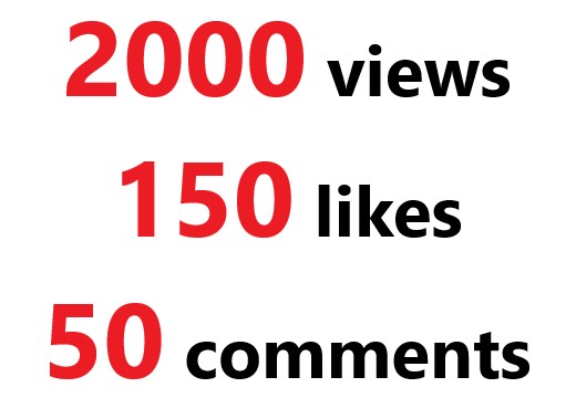 Add 2000 youtube views Lifetime Guaranteed with 150 likes and 50 RANDOM comments