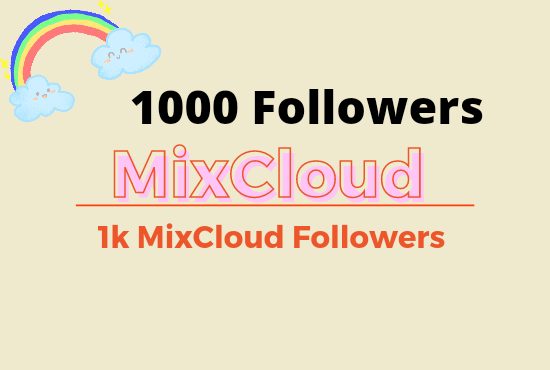 I will give you  1000 MixCloud followers lifetime guaranteed