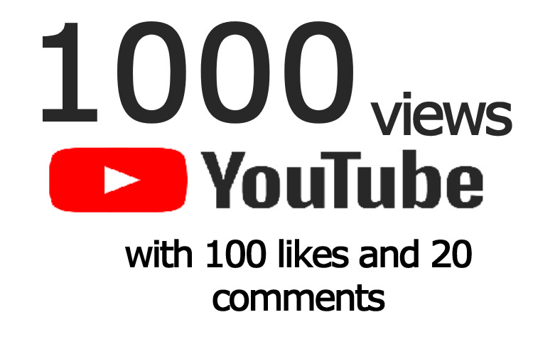 1000 Youtube Views with 100 Likes and 20 random Comments (Non-Drop)