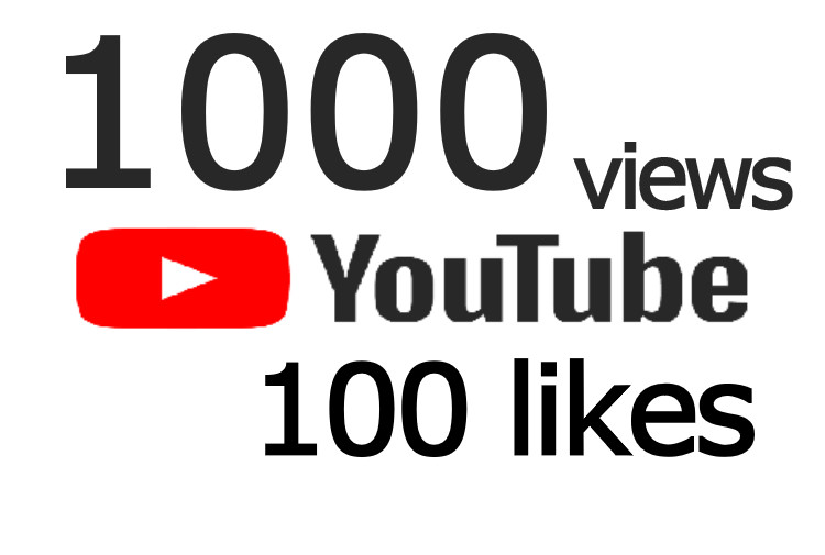 1000 High Quality YouTube video views with 100 like