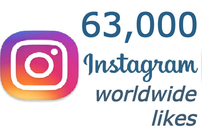 Worldwide instagram real likes upto 63,000