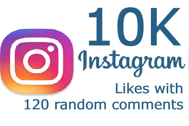 10K instagram likes with 120 random comments
