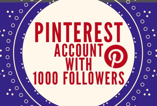 1 email verified Pinterest account with 1000+ followers