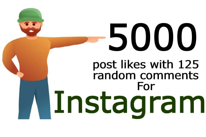 5000 Instagram post likes with 125 random comments real and non drop