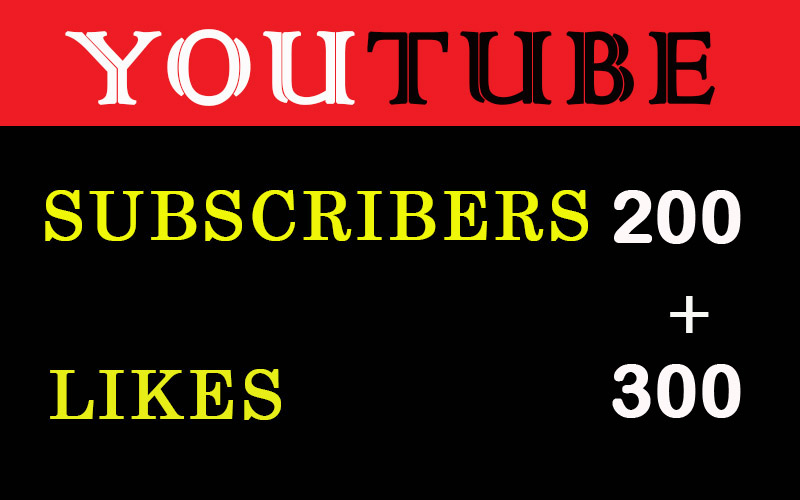 200+ YouTube subscribers and 300+ YouTube likes