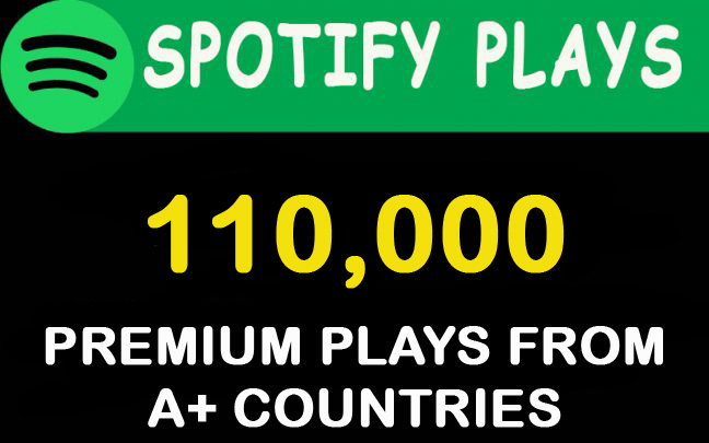 110,000 Spotify H.Q plays from Tier 1 countries USA/CA/EU/AU/NZ/UK.