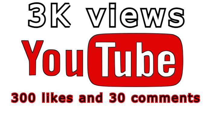Get 3000+ YouTube Views With 300 Likes and 30 Comments, Lifetime guaranteed