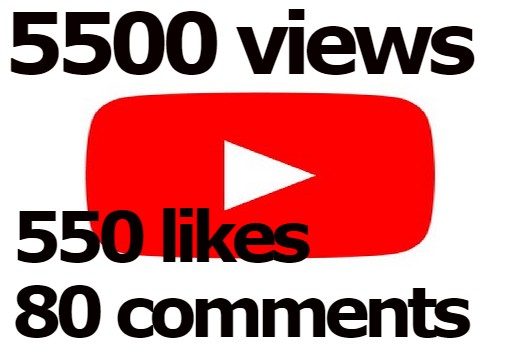 5500 High Retention YouTube Video Views with 550 likes and 80 comments non drop