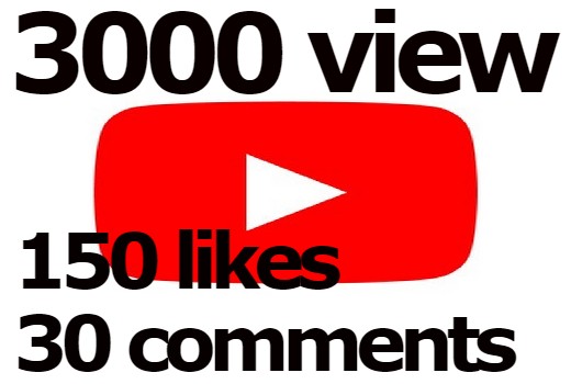 Add 3000 YouTube Video Views with 150 likes and 30 comments Lifetime Guarantee