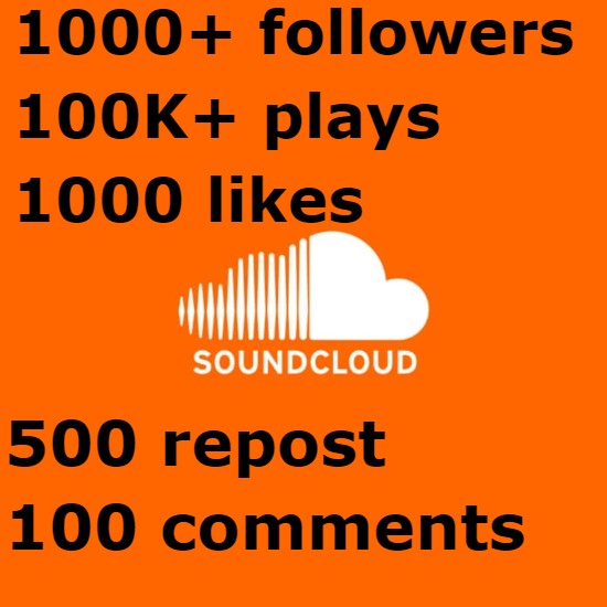 Send you 1000+ followers & 100K+ plays & 1000 likes & 500 repost & 100 comments
