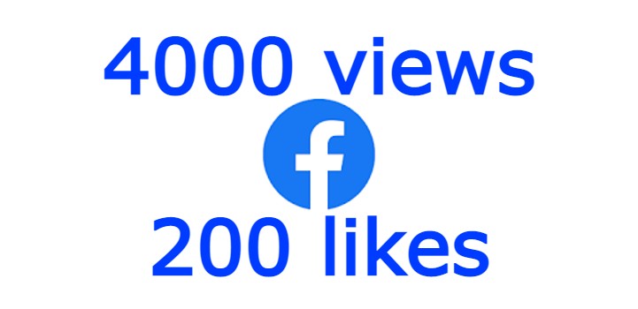 Add you Facebook 4000 video views with 200 likes