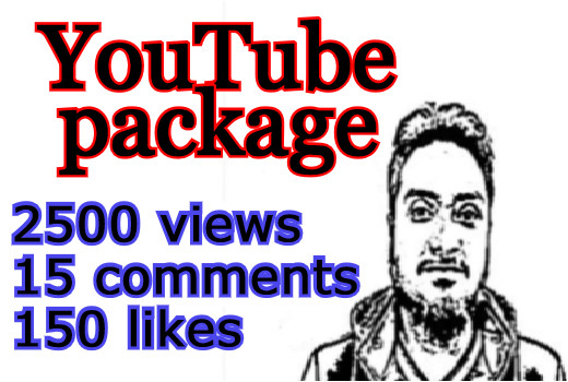 2500 YouTube Views with 150 Likes and 15 random comments
