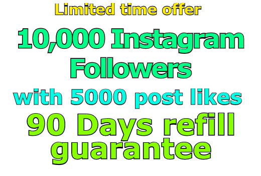 10,000 Instagram followers with 5000 Instagram post Likes