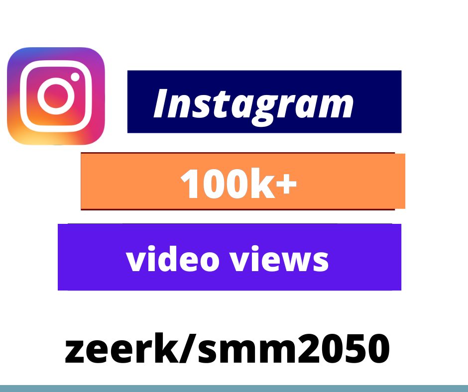 Parmanent 100k+ instagram video views non drop Real