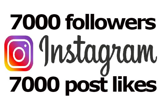7000 INSTAGRAM FOLLOWERS with 7000 post likes