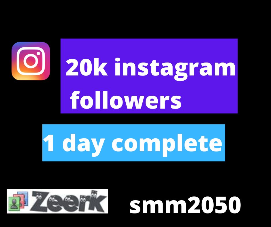 1 day Complete Real 20k Instagram Followers profile user parmanent