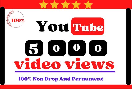 5000+ YouTube Video views, Non drop and 100% guaranteed