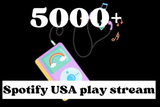 I will provide 5000+ Spotify USA play stream, Non drop and and 100% guaranteed
