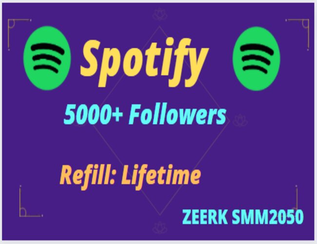5000+ Spotify artist Followers [Non Drop] Lifetime Refill