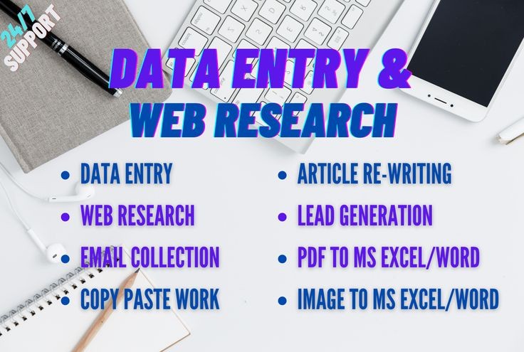 I will do professional data entry task web research and copy paste swiftly