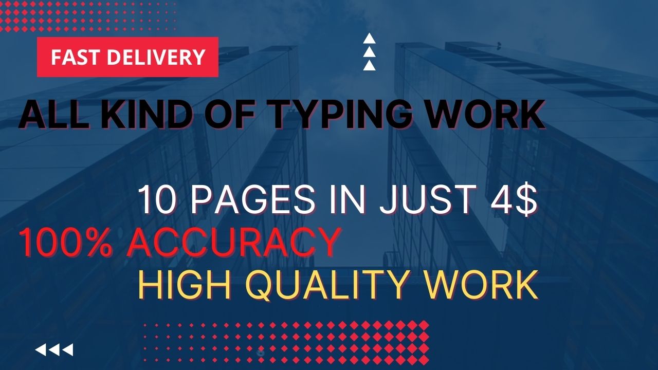I will do fast typing jobs, retype pages,pdf to word fast typist