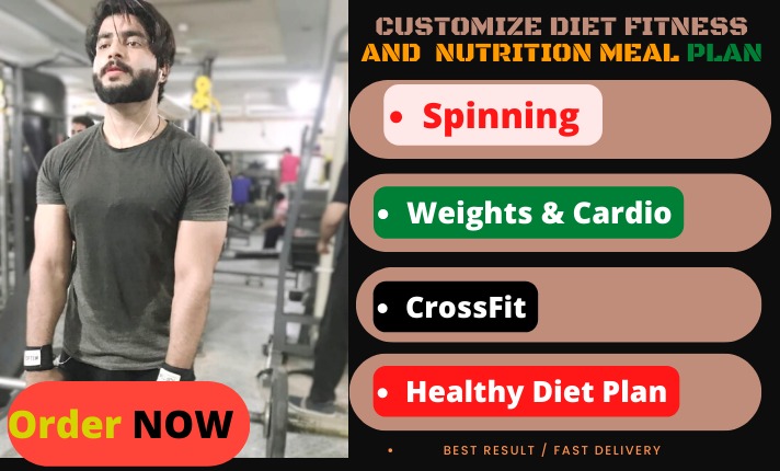 I will customize diet fitness and nutrition meal plan
