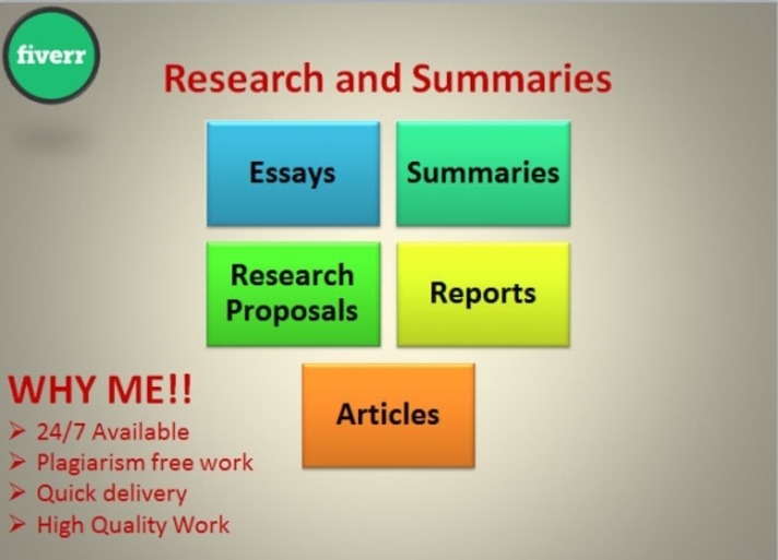 I will provide quality research and summary writing on any topic