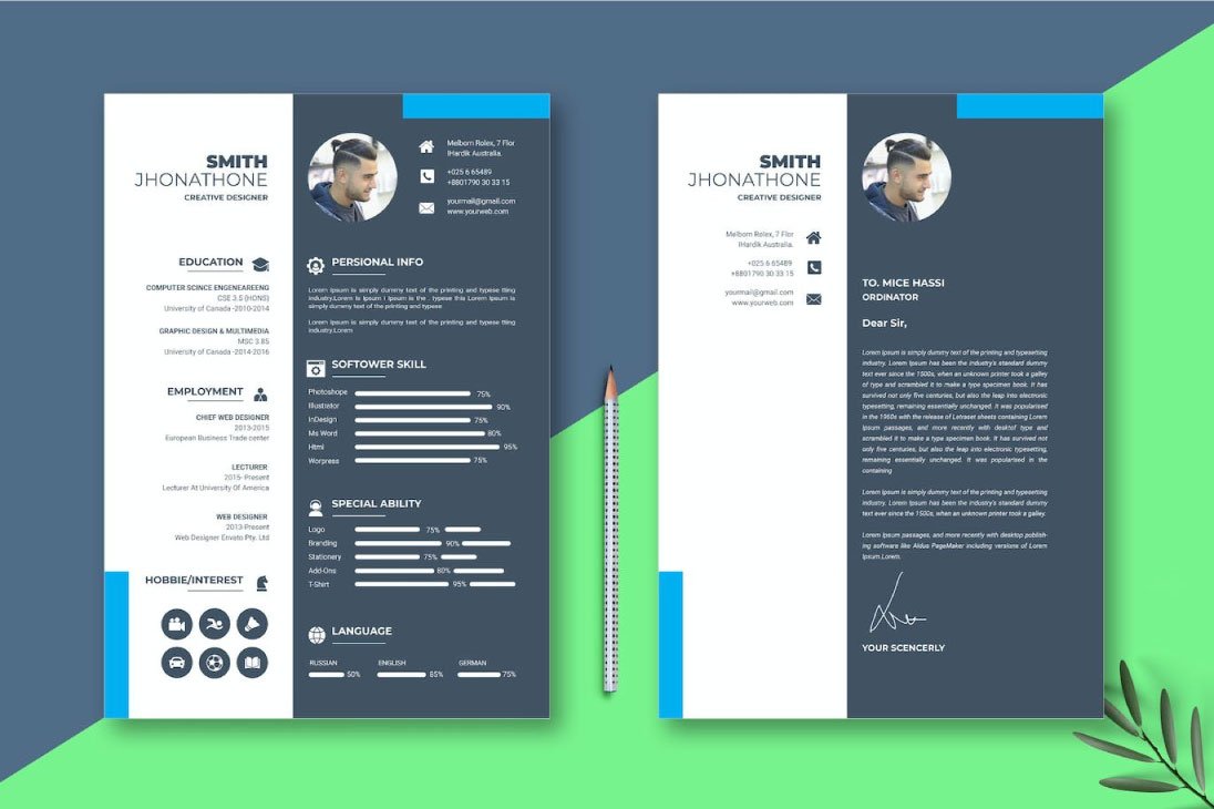 Resume CV  Creative Designer (Source File Include Instant Delivery)
