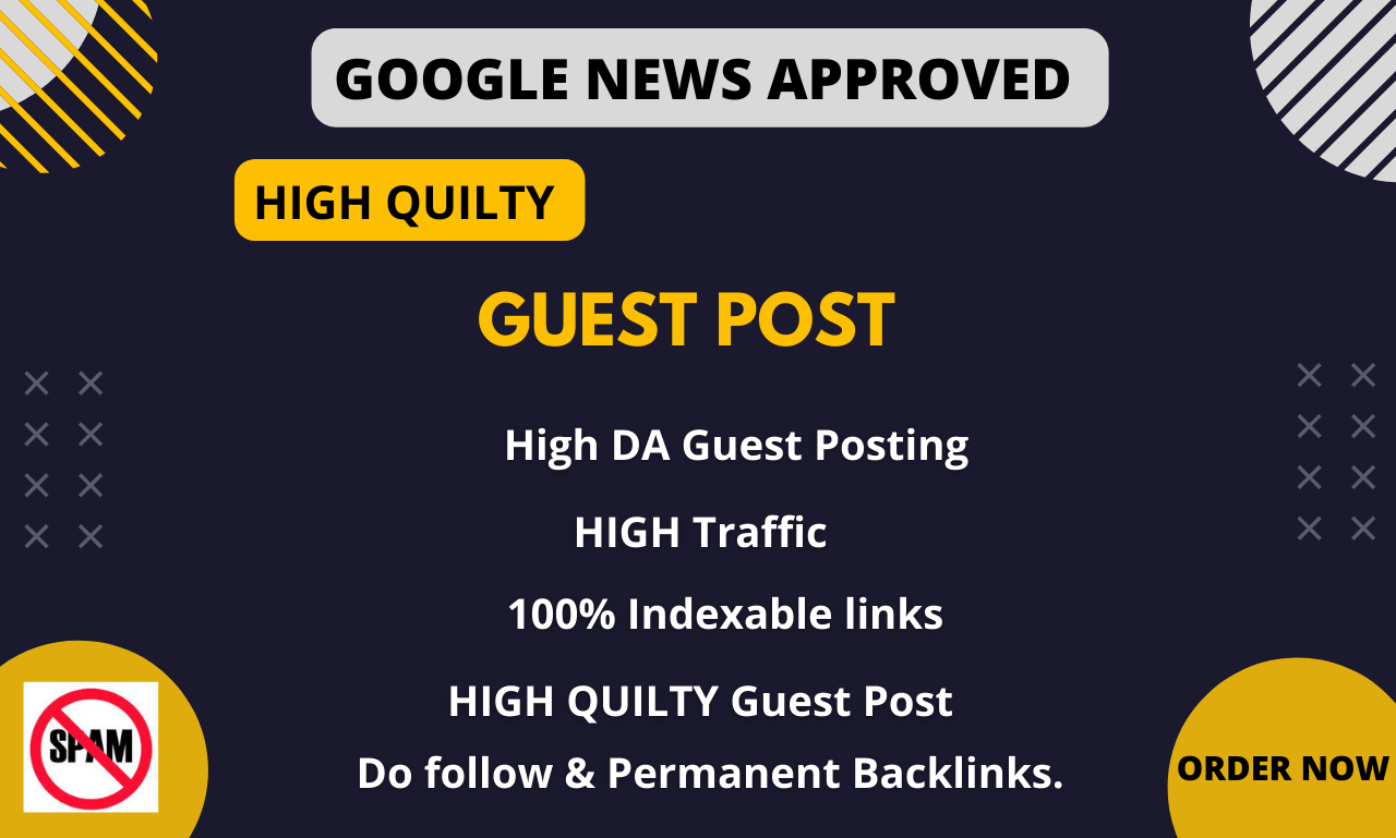 I will do guest post, high da guest post and dofollow guest post