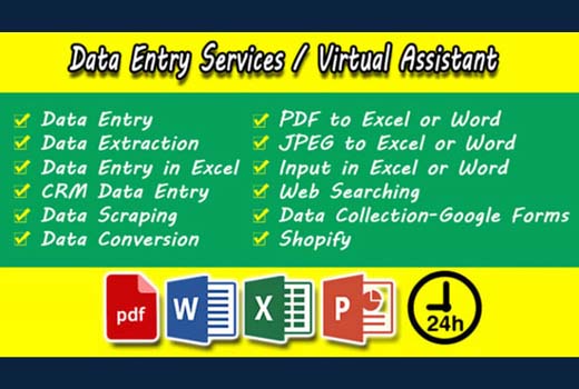 I will be your virtual assistant for administrative and other clerical work
