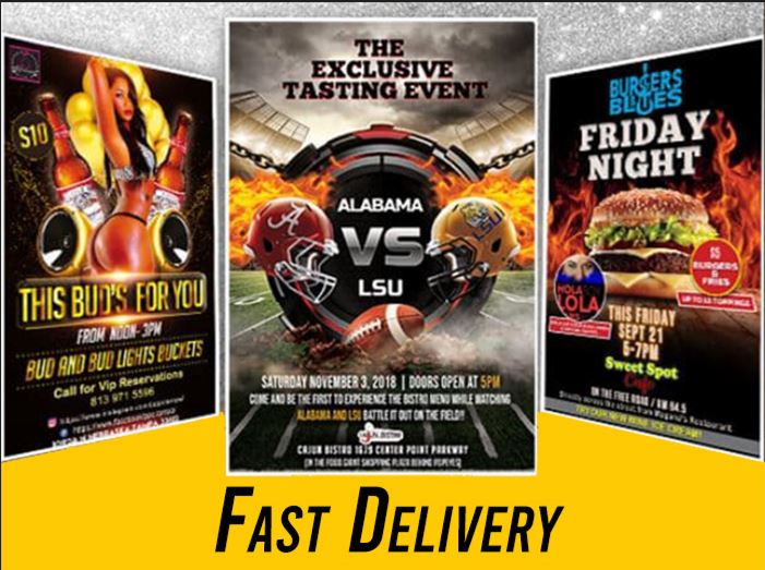 I will design modern sports party event food flyer or poster