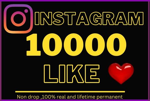 I will provide 10000+ Instagram likes,  non drop,100% real and lifetime permanent
