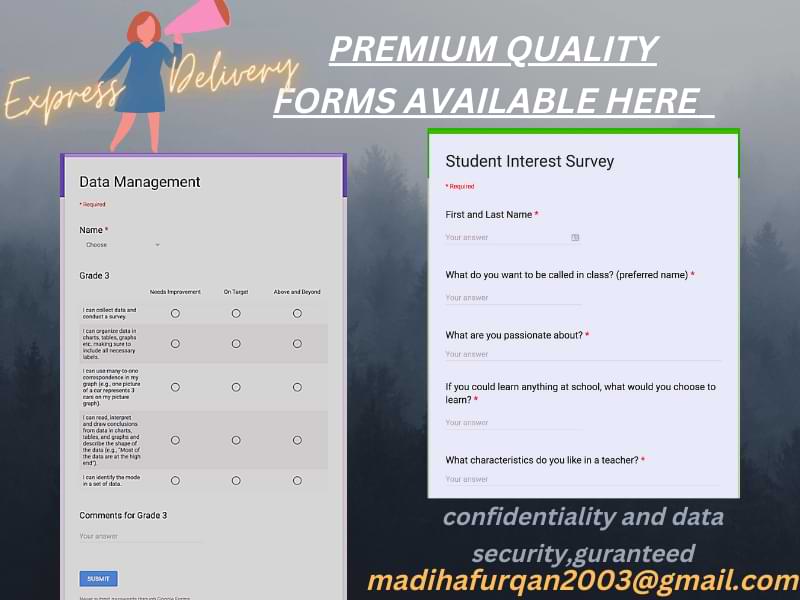 I will design a productive google form or any kind of data collection form within 12 hr