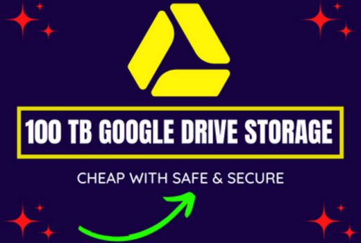 100TB GOOGLE DRIVE STORAGE WITH PRIVATE ACCESS