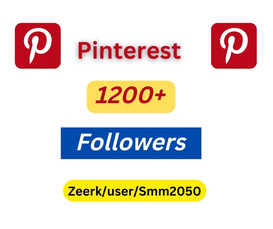 Add 1200+ Pinterest followers non drop and real followers Life Time guaranteed