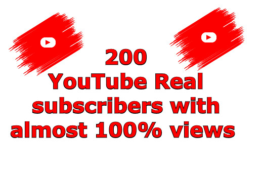 Get 200 YouTube Real subscribers with almost 100% views [non drop]