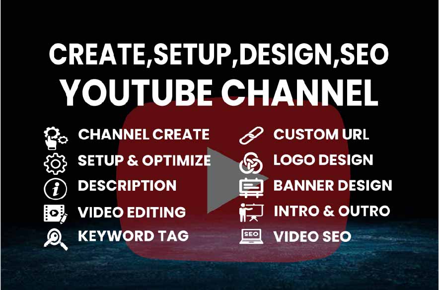 Create, set up, SEO, Organic promotion, and monetize YouTube channel