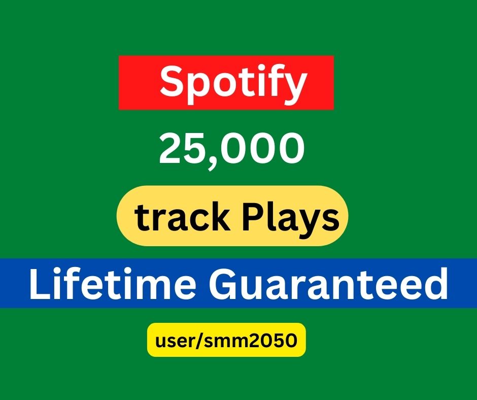 Spotify Promotion 25,000 High-Quality track Plays, Non-drop and Permanent