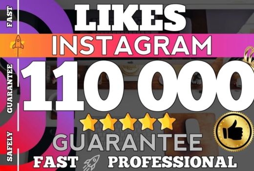 100000 likes for Instagram. Guarantee. No write-offs