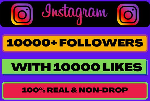 10,000+ Instagram followers + 10,000 post like lifetime guarantee