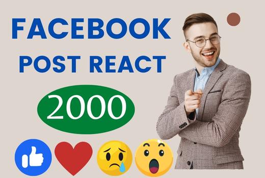 2000 Facebook post Like or React super fast