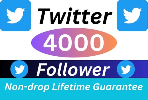 Super offer 4000+ Twitter Followers [ Non-drop Lifetime ]