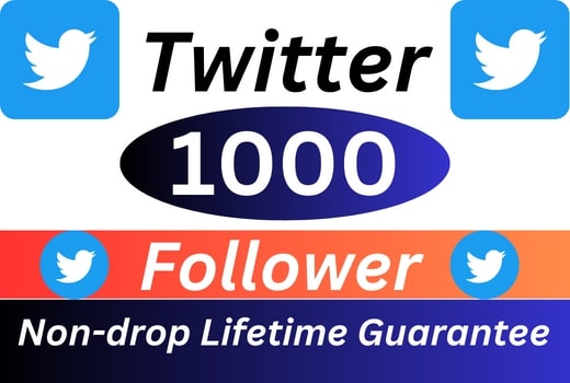 Super offer 1000+ Twitter Followers [ Non-drop Lifetime ]