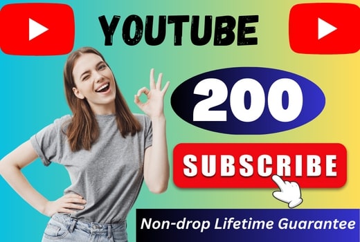 Best offer 200 Youtube Subscribers [ lifetime guarantee ]