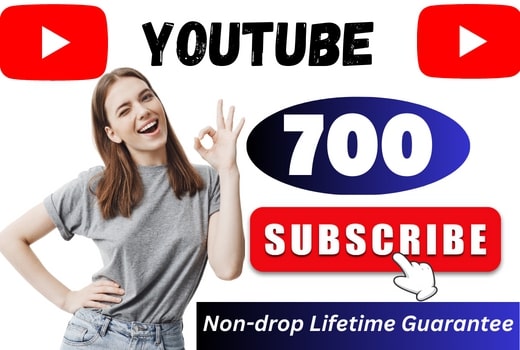 Best offer 700 Youtube Subscribers [ lifetime guarantee ]