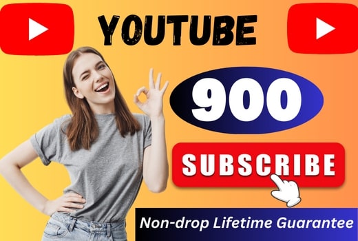 Best offer 900 Youtube Subscribers [ lifetime guarantee ]