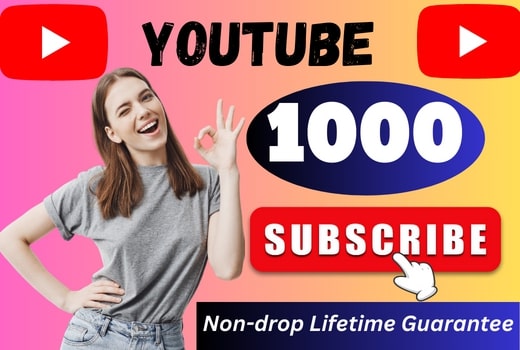 Best offer 1000 Youtube Subscribers [ lifetime guarantee ]
