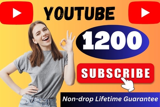 Best offer 1200 Youtube Subscribers [ lifetime guarantee ]