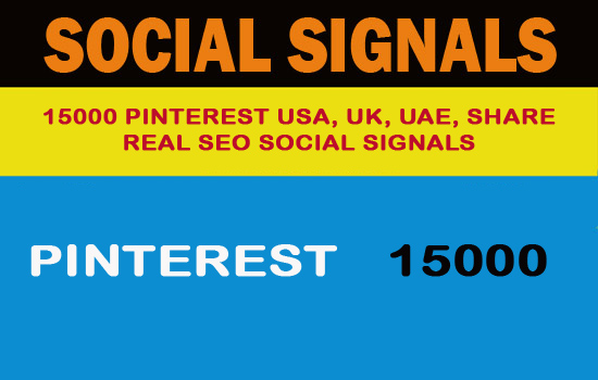 15000 High quality premium Pinterest social signals