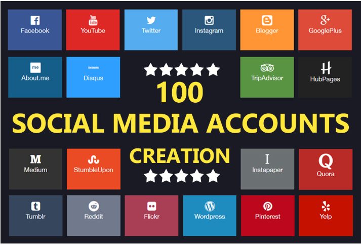 Create 100 Social Media Profile For Brand Creation